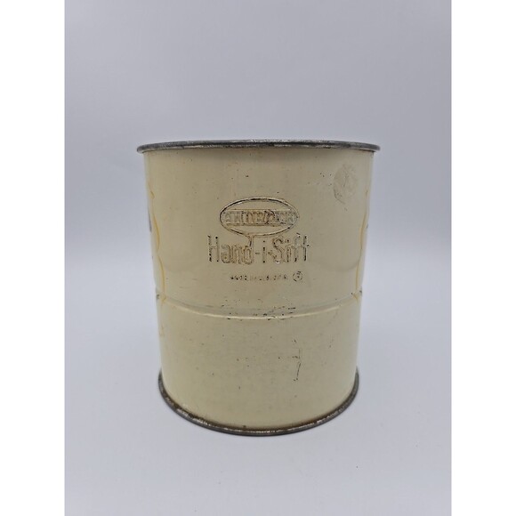 Androck Hand-i-Sift 3 Screen Flour Sifter Flowers Daisy Wood Handle Vtg - Works - Picture 2 of 12